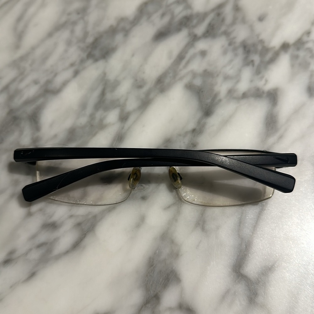 Nike Eyeglass Rectangle Frames 8097 Black 55-10/1… - image 2